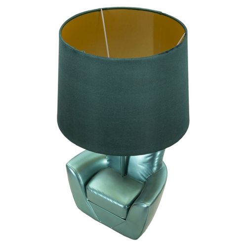 Lampe à Poser Fauteuil 2, Polyrésine, Bleu, 26x26x43 Cm