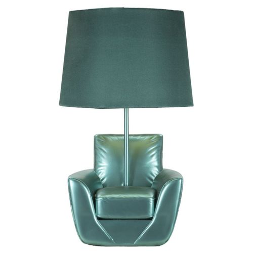 Lampe à Poser Fauteuil 2, Polyrésine, Bleu, 26x26x43 Cm