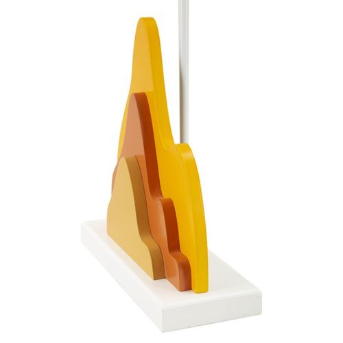 Lampe à Poser Mf121, Métal, Orange, 30x30x57 Cm