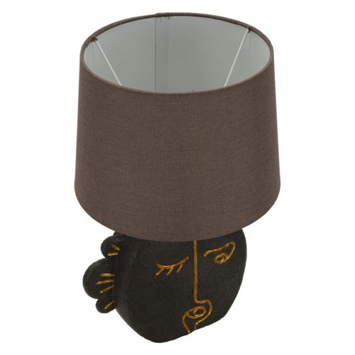 Lampe à Poser Mf163, Polyrésine, Marron, 27,5x27,5x39,5 Cm