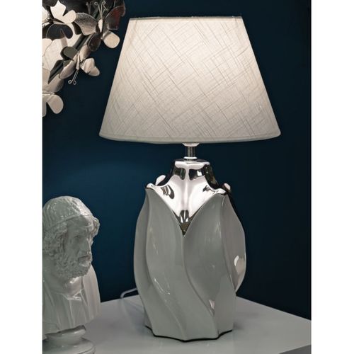 Lampe à Poser Mf88, Céramique, Blanc, 30x30x51 Cm