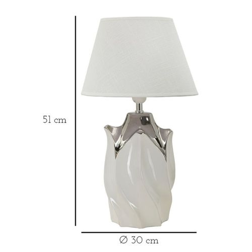 Lampe à Poser Mf88, Céramique, Blanc, 30x30x51 Cm