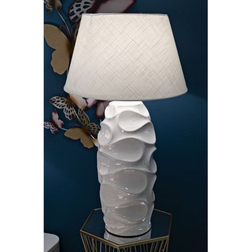 Lampe à Poser Mf87, Céramique, Blanc, 45x45x83 Cm