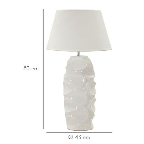 Lampe à Poser Mf87, Céramique, Blanc, 45x45x83 Cm