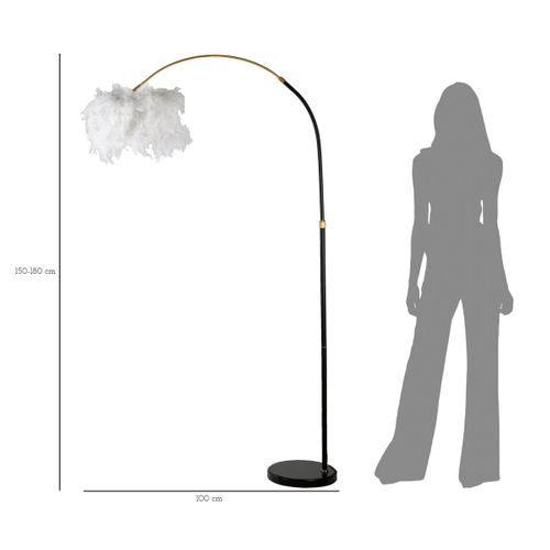 Lampadaire Mf182, Métal, Noir, 100x100x150 Cm