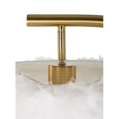 Lampadaire Mf187, Métal, Blanc, 60x33x170 Cm