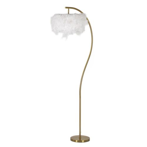 Lampadaire Mf187, Métal, Blanc, 60x33x170 Cm