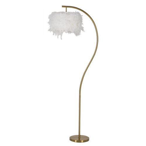 Lampadaire Mf187, Métal, Blanc, 60x33x170 Cm
