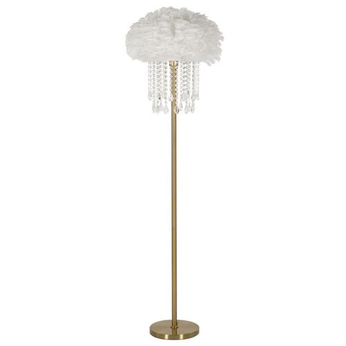 Lampadaire Mf183, Métal, Blanc, 40x40x165 Cm