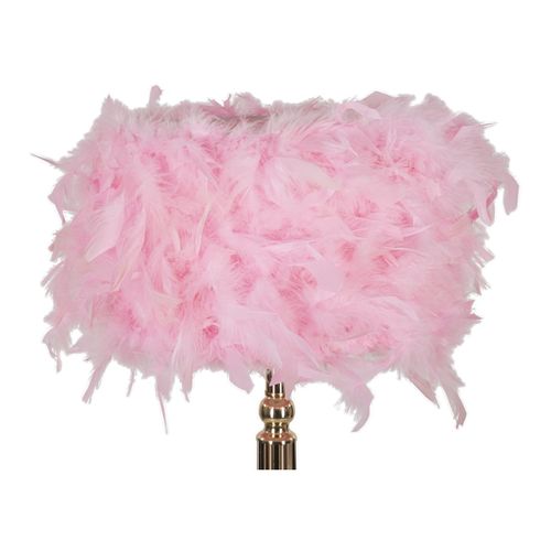 Lampe à Poser Plumes 6, Métal, Rose, 25x25x54 Cm