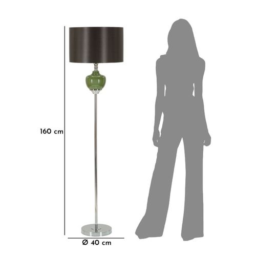 Lampadaire Mf218, Métal, Vert, 40x40x160 Cm