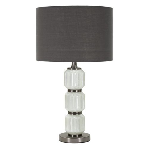 Lampe à Poser Mf172, Métal, Gris, 32,5x32,5x57 Cm