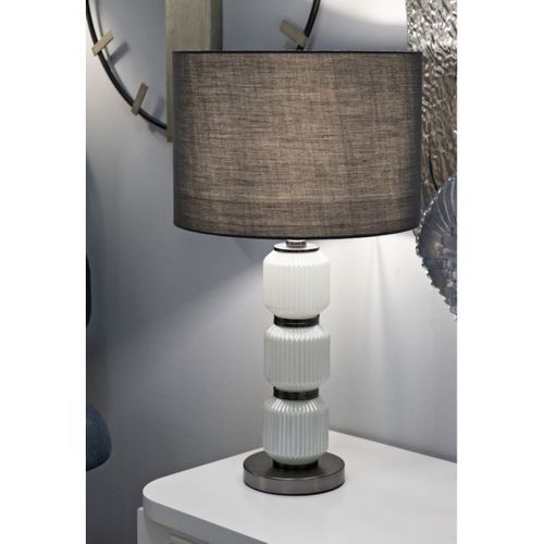 Lampe à Poser Mf172, Métal, Gris, 32,5x32,5x57 Cm