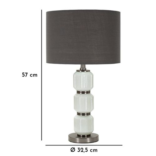 Lampe à Poser Mf172, Métal, Gris, 32,5x32,5x57 Cm