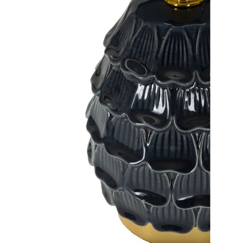 Lampe à Poser Mf96, Céramique, Bleu, 15x15x30,5 Cm