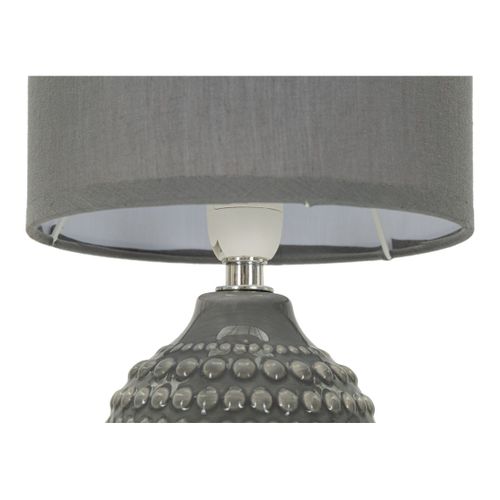 Lampe à Poser Mf94, Céramique, Gris, 15x15x30,5 Cm