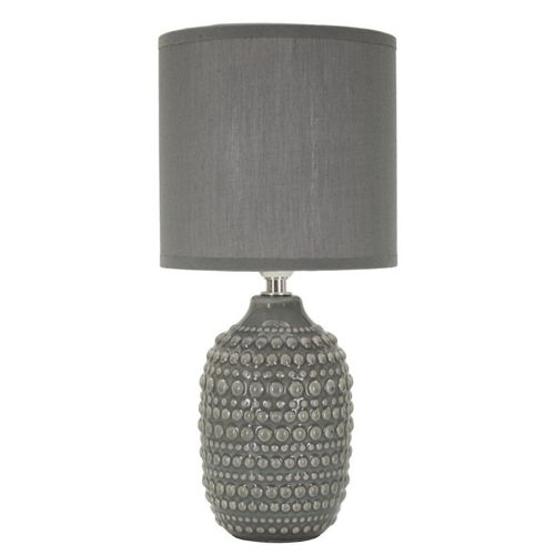 Lampe à Poser Mf94, Céramique, Gris, 15x15x30,5 Cm