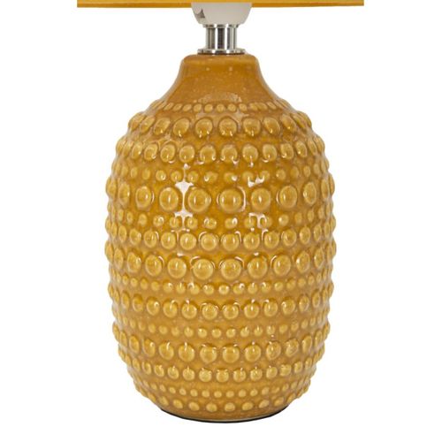 Lampe à Poser Mf95, Céramique, Jaune, 15x15x30,5 Cm