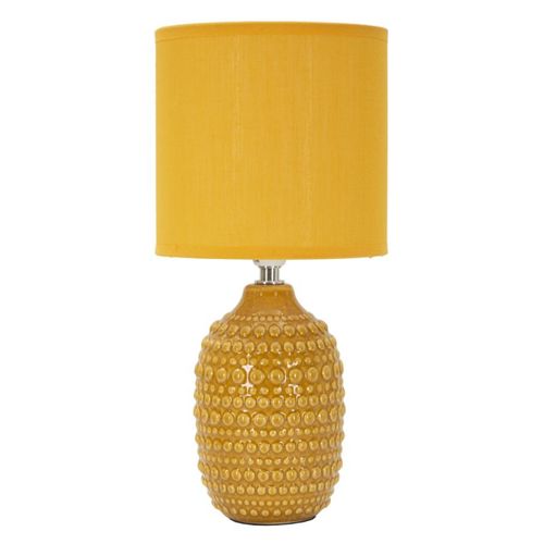 Lampe à Poser Mf95, Céramique, Jaune, 15x15x30,5 Cm