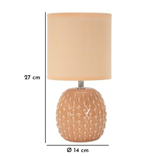 Lampe à Poser Mf98, Céramique, Beige, 14x14x27 Cm