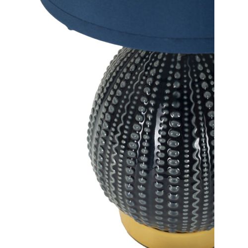 Lampe à Poser Mf100, Céramique, Bleu, 15x15x30,5 Cm