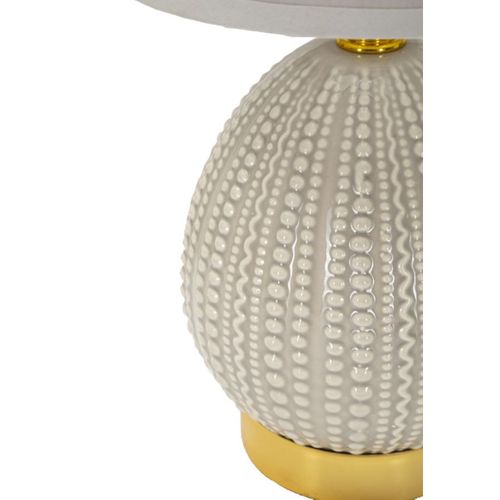 Lampe à Poser Mf101, Céramique, Gris, 15x15x30,5 Cm