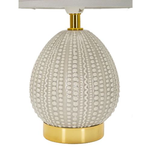 Lampe à Poser Mf101, Céramique, Gris, 15x15x30,5 Cm