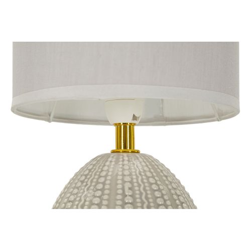 Lampe à Poser Mf101, Céramique, Gris, 15x15x30,5 Cm