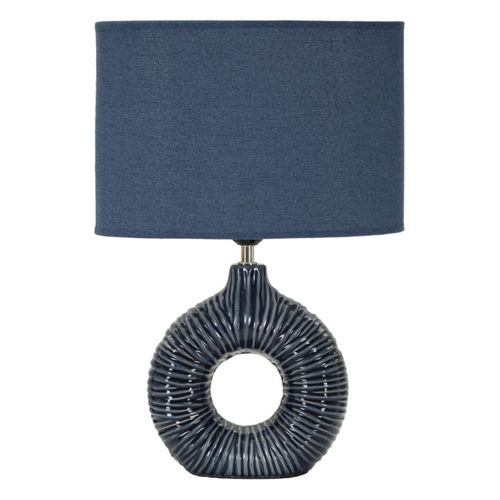 Lampe à Poser Mf92, Céramique, Bleu, 28,5x15x43 Cm