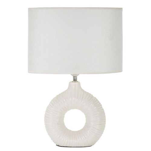 Lampe à Poser Mf93, Céramique, Blanc, 28,5x15x43 Cm