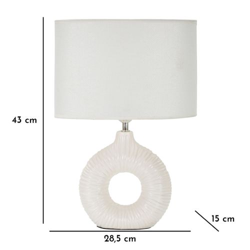 Lampe à Poser Mf93, Céramique, Blanc, 28,5x15x43 Cm