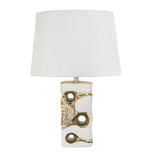 Lampe à Poser Mf111, Céramique, Blanc, 30x30x43,5 Cm