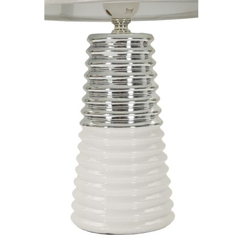 Lampe à Poser Mf117, Céramique, Blanc, 25x25x41 Cm