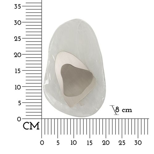 Applique Mf62, Métal, Argent, 21x8x32 Cm