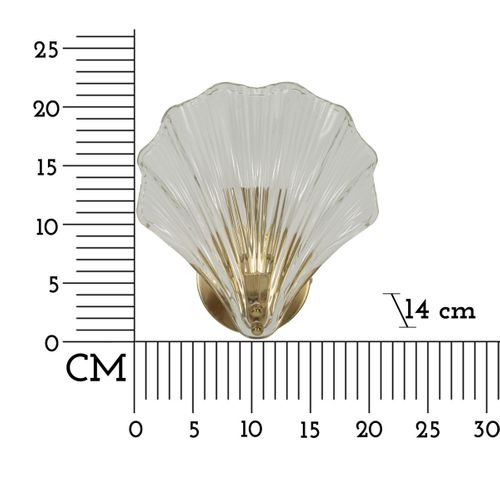 Applique Coquillage, Métal, Or, 20x14x22 Cm