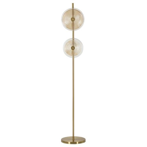 Lampadaire Mf215, Métal, Or, 30x30x170 Cm