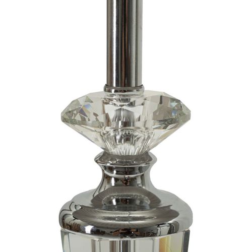 Lampe à Poser Mf155, Métal, Argent, 30x30x56 Cm