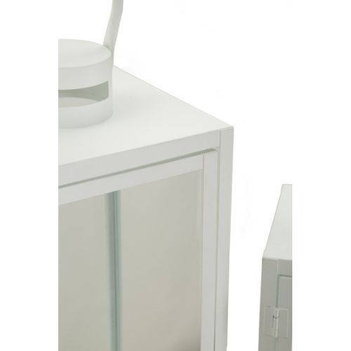 Lanterne Maris, Métal, Blanc, 22x22x66 Cm