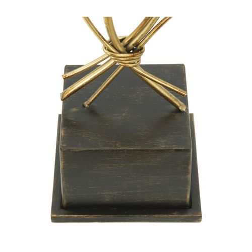 Bougeoir Feuille 60, Métal, Or, 29x12,5x44 Cm