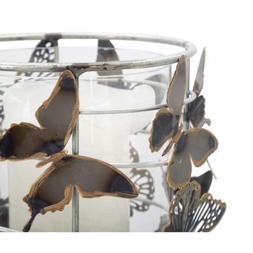 Bougeoir Papillon 20, Métal, Multicouleur, 15x15x23,5 Cm