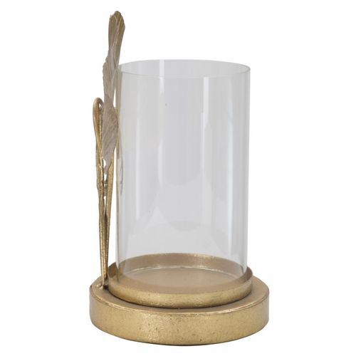 Bougeoir Feuille 61, Métal, Or, 17x12x21 Cm