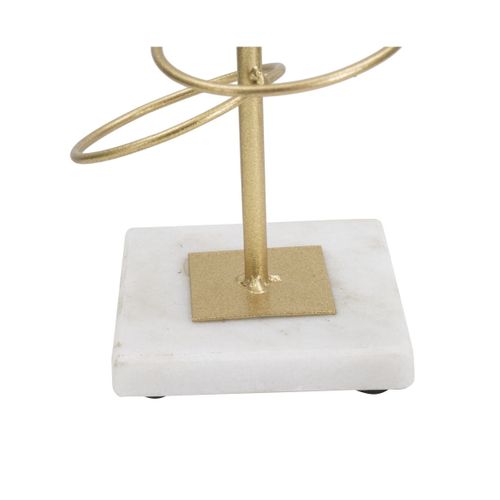 Bougeoir Mf340, Marbre, Or, 14x13x50,5 Cm