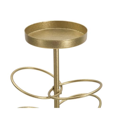 Bougeoir Mf341, Marbre, Or, 14x13x46 Cm