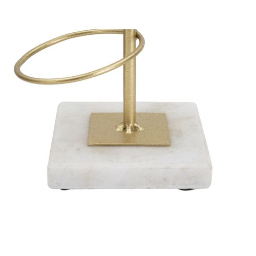 Bougeoir Mf341, Marbre, Or, 14x13x46 Cm
