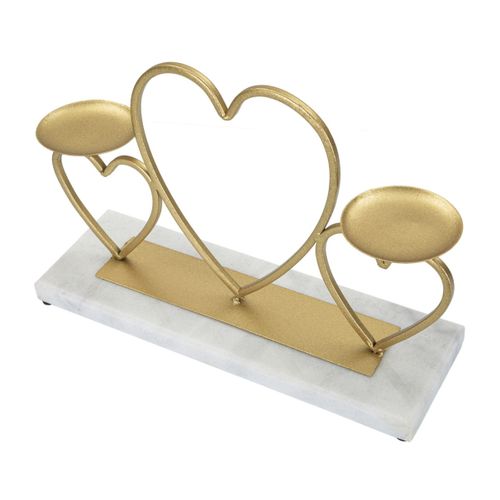 Bougeoir Mf338, Marbre, Or, 30x9x20 Cm