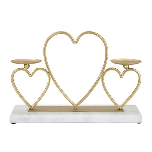 Bougeoir Mf338, Marbre, Or, 30x9x20 Cm