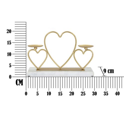 Bougeoir Mf338, Marbre, Or, 30x9x20 Cm