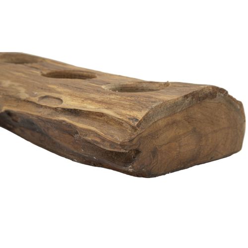 Bougeoir Natura 5, Bois, Marron, 51x14x6 Cm
