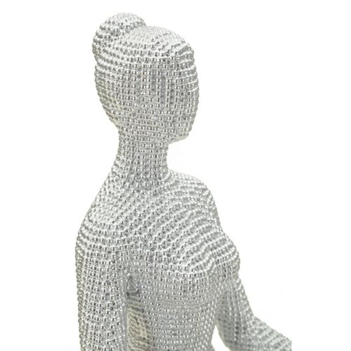 Sculpture Yoga, Polyrésine, Blanc, 23x20,5x15,5 Cm