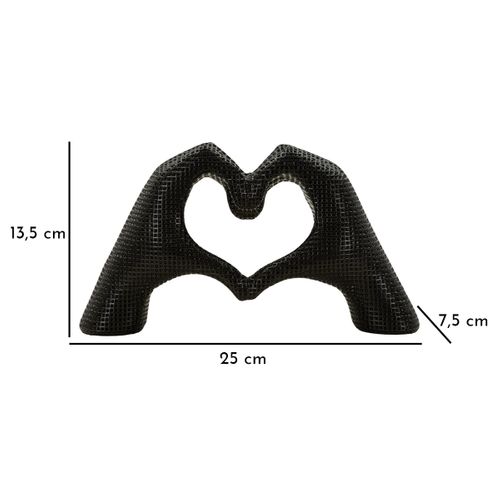 Sculpture Mains, Polyrésine, Noir, 13,5x25x7,5 Cm